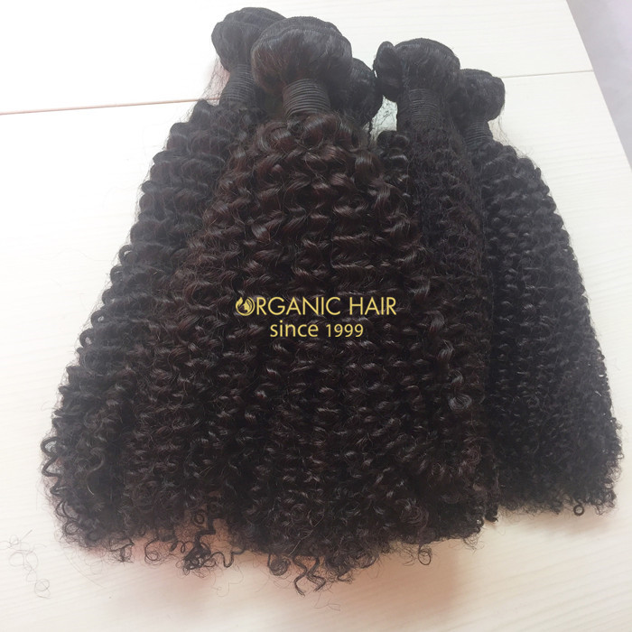  Factory price kinky curly remy human hair weave